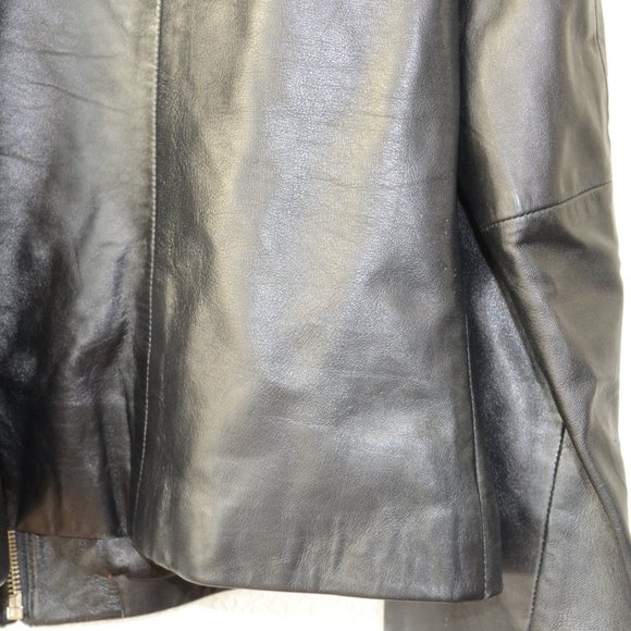 Bagatelle Black Leather Jacket Size Large Full Zip - Picture 9 of 14